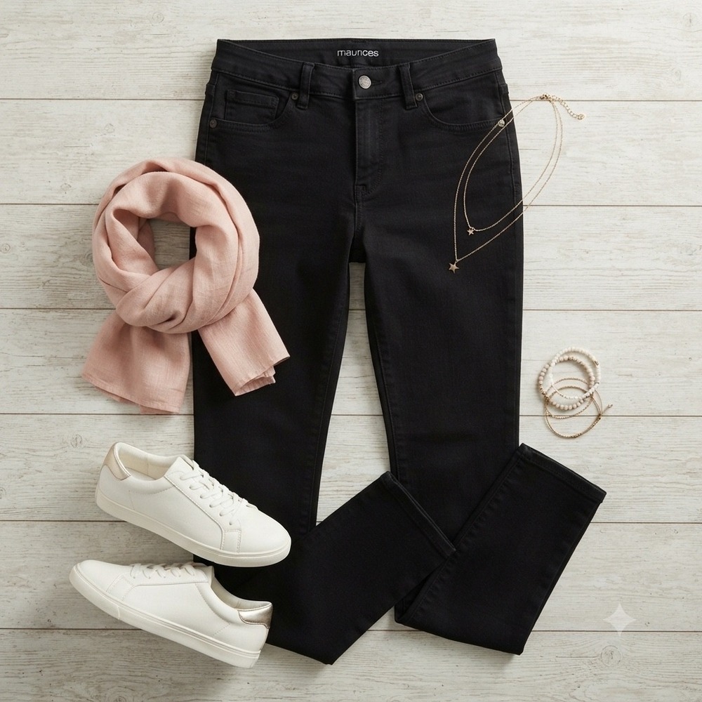 Maurices Everflex Skinny Jeans Black Mid Rise Stretch Denim‎ Womens Sz M Regular